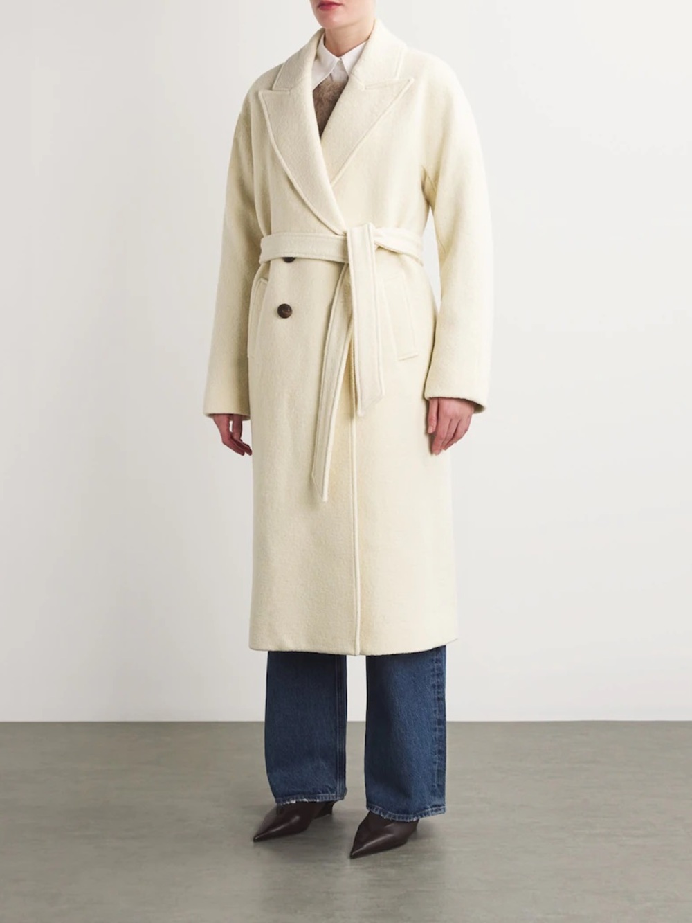 Veronica Beard Della Wool Dickey Coat in Ecru  Sz XS Tie Robe Gorgeous